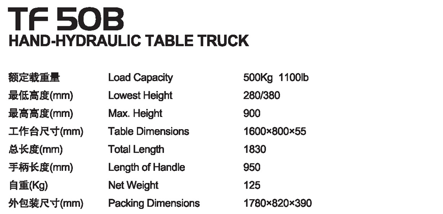 手動平臺車 TF 50B