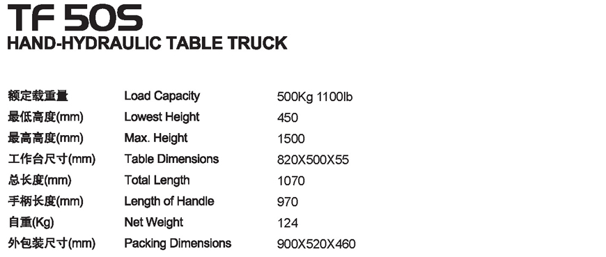 手動平臺車 TF 50S